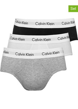Calvin Klein Slipy (3 pary) w kolorze jasnoszarym, białym i czarnym ze sklepu Limango Polska w kategorii Majtki męskie - zdjęcie 171225374