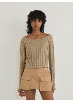 Reserved - Spódnica mini z kieszeniami - beżowy ze sklepu Reserved w kategorii Spódnice - zdjęcie 171226593