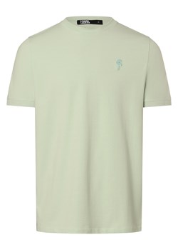 KARL LAGERFELD Koszulka męska Mężczyźni Bawełna seledynowy jednolity ze sklepu vangraaf w kategorii T-shirty męskie - zdjęcie 171227572