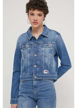 Tommy Jeans kurtka jeansowa damska kolor niebieski przejściowa DW0DW17653 ze sklepu ANSWEAR.com w kategorii Kurtki damskie - zdjęcie 171227920