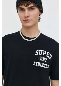 Superdry t-shirt bawełniany męski kolor czarny z aplikacją ze sklepu ANSWEAR.com w kategorii T-shirty męskie - zdjęcie 171228613