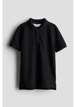 H & M - Top polo z bawełnianej piki - Czarny ze sklepu H&M w kategorii T-shirty chłopięce - zdjęcie 171230354