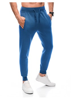 Spodnie męskie dresowe 928P - niebieskie ze sklepu Edoti w kategorii Spodnie męskie - zdjęcie 171231170