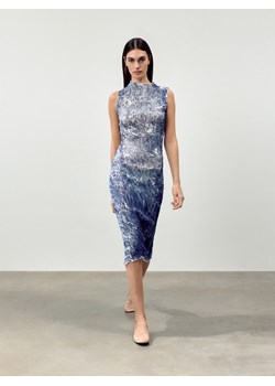 Reserved - Sukienka ze strukturalnej tkaniny - niebieski ze sklepu Reserved w kategorii Sukienki - zdjęcie 171231590