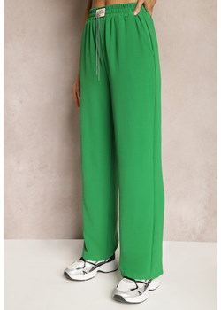 Zielone Spodnie Luźne o Szerokich Nogawkach z Łańcuszkiem zamiast Troczka Ostaria ze sklepu Renee odzież w kategorii Spodnie damskie - zdjęcie 171232423