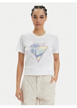 Guess T-Shirt Ss Rn Beach Triangle W4GI32 JA914 Biały Regular Fit ze sklepu MODIVO w kategorii Bluzki damskie - zdjęcie 171234262