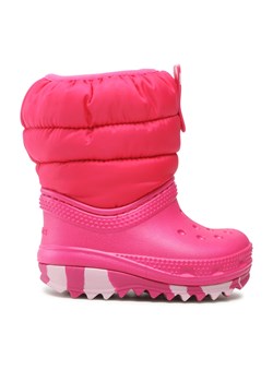 Śniegowce Crocs Classic Neo Puff Boot T 207683 Różowy ze sklepu eobuwie.pl w kategorii Buciki niemowlęce - zdjęcie 171235140