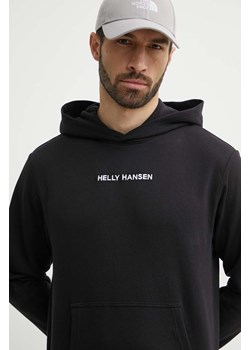 Helly Hansen bluza męska kolor czarny z kapturem z aplikacją 53924 ze sklepu ANSWEAR.com w kategorii Bluzy męskie - zdjęcie 171237220