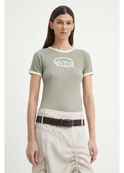 G-Star Raw t-shirt bawełniany damski kolor zielony ze sklepu ANSWEAR.com w kategorii Bluzki damskie - zdjęcie 171237480