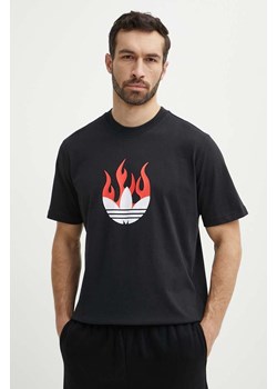 adidas Originals t-shirt bawełniany Flames męski kolor czarny z nadrukiem IS0178 ze sklepu ANSWEAR.com w kategorii T-shirty męskie - zdjęcie 171237502