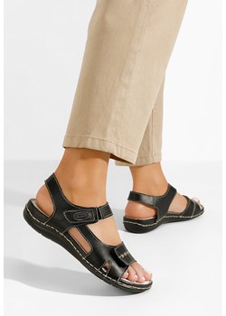 Czarne sandały damskie skórzane Suredelle ze sklepu Zapatos w kategorii Sandały damskie - zdjęcie 171237930