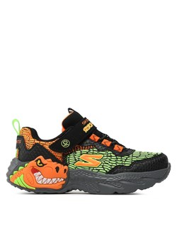 Sneakersy Skechers Dino Lights 400615L/BKOR Czarny ze sklepu eobuwie.pl w kategorii Buty sportowe dziecięce - zdjęcie 171240811