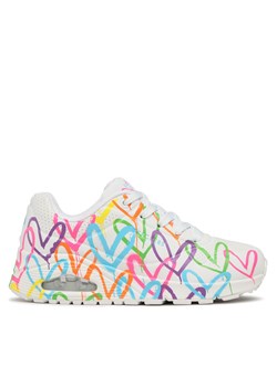Sneakersy Skechers Uno Highlight Love 177981/WMLT Biały ze sklepu eobuwie.pl w kategorii Buty sportowe damskie - zdjęcie 171241281