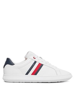 Sneakersy Tommy Hilfiger Essential Leather Cupsole FM0FM04921 White YBS ze sklepu eobuwie.pl w kategorii Trampki męskie - zdjęcie 171243964