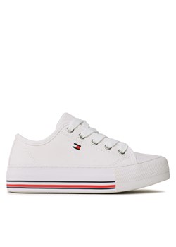 Trampki Tommy Hilfiger Low Cut Lace-Up Sneaker T3A9-32677-0890 M Biały ze sklepu eobuwie.pl w kategorii Trampki dziecięce - zdjęcie 171245092