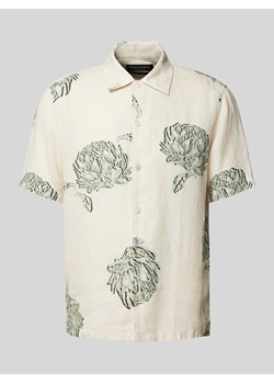 Koszula lniana o kroju regular fit z nadrukiem z motywem ze sklepu Peek&Cloppenburg  w kategorii Koszule męskie - zdjęcie 171245840
