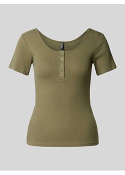 T-shirt z krótką listwą z zatrzaskami model ‘KITTE’ ze sklepu Peek&Cloppenburg  w kategorii Bluzki damskie - zdjęcie 171245942