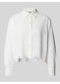 Bluzka koszulowa krótka z haftem angielskim model ‘VALAIS’ ze sklepu Peek&Cloppenburg  w kategorii Koszule damskie - zdjęcie 171246262
