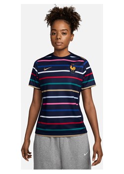 Damska przedmeczowa koszulka piłkarska Nike Dri-FIT FFF Academy Pro (wersja domowa) - Niebieski ze sklepu Nike poland w kategorii Bluzki damskie - zdjęcie 171246284