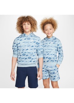 Bluza z kapturem dla dużych dzieci Nike Sportswear Club Fleece - Niebieski ze sklepu Nike poland w kategorii Bluzy chłopięce - zdjęcie 171246302