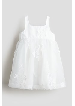 H & M - Haftowana sukienka - Biały ze sklepu H&M w kategorii Sukienki dziewczęce - zdjęcie 171246370