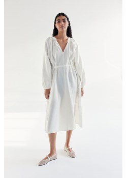 H & M - Bawełniana sukienka z wiązanym detalem - Biały ze sklepu H&M w kategorii Sukienki - zdjęcie 171246421
