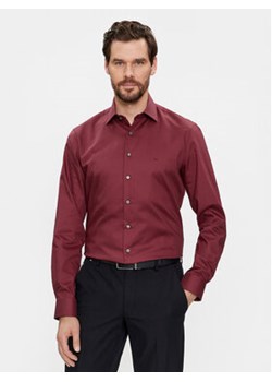 Calvin Klein Koszula K10K108427 Bordowy Fitted Fit ze sklepu MODIVO w kategorii Koszule męskie - zdjęcie 171252322