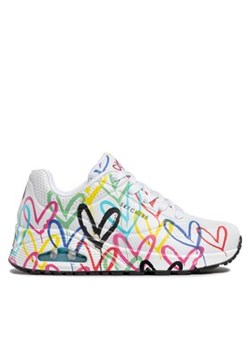 Skechers Sneakersy Uno Spread The Love 55507/WMLT Biały ze sklepu MODIVO w kategorii Buty sportowe damskie - zdjęcie 171253182