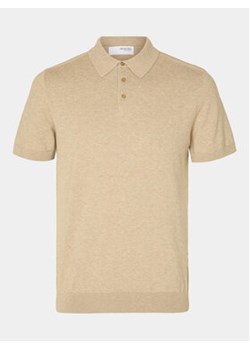 Selected Homme Polo Berg 16092437 Beżowy Regular Fit ze sklepu MODIVO w kategorii T-shirty męskie - zdjęcie 171253793