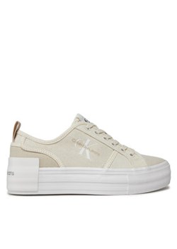 Calvin Klein Jeans Sneakersy Bold Vulc Flatf Low Cs Ml Btw YW0YW01412 Beżowy ze sklepu MODIVO w kategorii Trampki damskie - zdjęcie 171256242