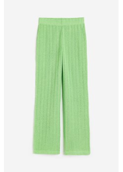 H & M - Spodnie z dzianiny w prążki - Zielony ze sklepu H&M w kategorii Spodnie damskie - zdjęcie 171256984