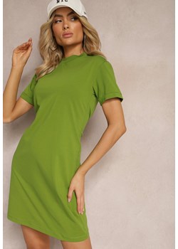 Zielona T-shirtowa Sukienka Sportowo-Casualowa z Elastycznej Bawełny Starlin ze sklepu Renee odzież w kategorii Sukienki - zdjęcie 171258634