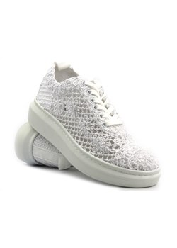 Koronkowe półbuty, sneakersy damskie - Artiker 50C1115, białe ze sklepu ulubioneobuwie w kategorii Półbuty damskie - zdjęcie 171259601