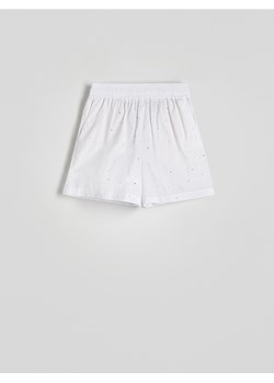 Reserved - Bawełniane szorty z aplikacjami - biały ze sklepu Reserved w kategorii Szorty - zdjęcie 171259700