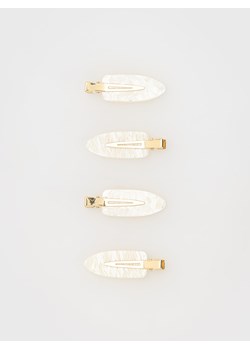 Reserved - Spinki do włosów 4 pack - złamana biel ze sklepu Reserved w kategorii Paski damskie - zdjęcie 171259864