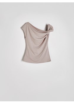 Reserved - Top z węzłem na ramieniu - jasnoszary ze sklepu Reserved w kategorii Bluzki damskie - zdjęcie 171260184