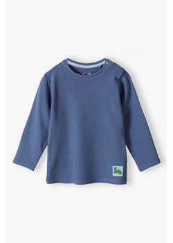 Niebieska prążkowana bluzka niemowlęca z długim rękawem ze sklepu 5.10.15 w kategorii Kaftaniki i bluzki - zdjęcie 171260670