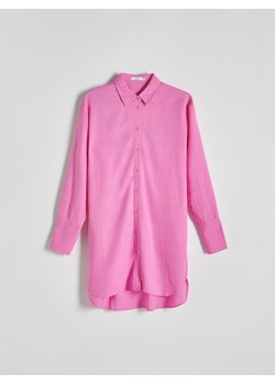 Reserved - Długa koszula z wiskozą - różowy ze sklepu Reserved w kategorii Koszule damskie - zdjęcie 171261340