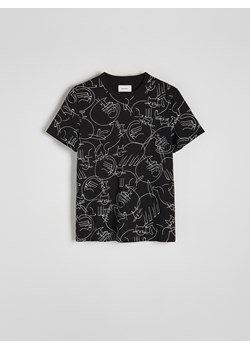 Reserved - T-shirt regular z nadrukiem - czarny ze sklepu Reserved w kategorii T-shirty męskie - zdjęcie 171261763