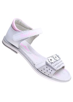 Białe sandały dziewczęce na rzepy /E4-3 16044  T186/ ze sklepu Pantofelek24.pl w kategorii Sandały dziecięce - zdjęcie 171262283