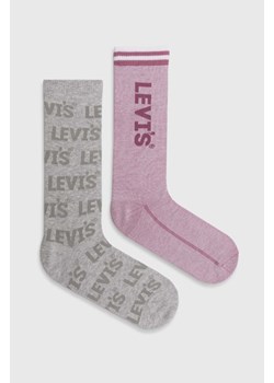 Levi&apos;s skarpetki 2-pack kolor różowy ze sklepu ANSWEAR.com w kategorii Skarpetki męskie - zdjęcie 171262753