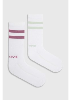 Levi&apos;s skarpetki 2-pack kolor biały ze sklepu ANSWEAR.com w kategorii Skarpetki męskie - zdjęcie 171262773