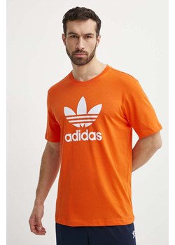 adidas Originals t-shirt bawełniany męski kolor pomarańczowy z nadrukiem IR8000 ze sklepu ANSWEAR.com w kategorii T-shirty męskie - zdjęcie 171263021