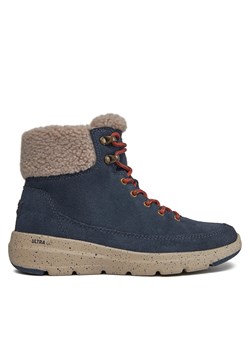 Trapery Skechers Glacial Ultra Woodsy 144175/NVY Niebieski ze sklepu eobuwie.pl w kategorii Workery damskie - zdjęcie 171266092