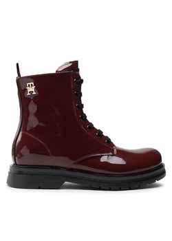 Kozaki Tommy Hilfiger Lace-Up Bootie T4A5-32412-0775 S Bordeaux 356 ze sklepu eobuwie.pl w kategorii Buty zimowe dziecięce - zdjęcie 171266121