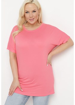 Różowy T-shirt z Rękawami w typie Nietoperza Salilena ze sklepu Born2be Odzież w kategorii Bluzki damskie - zdjęcie 171267610