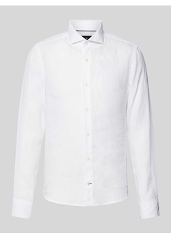 Koszula lniana o kroju slim fit z kołnierzykiem typu cutaway model ‘Pai’ ze sklepu Peek&Cloppenburg  w kategorii Koszule męskie - zdjęcie 171268004
