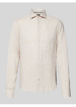 Koszula lniana o kroju slim fit z kołnierzykiem typu cutaway model ‘Pai’ ze sklepu Peek&Cloppenburg  w kategorii Koszule męskie - zdjęcie 171268030