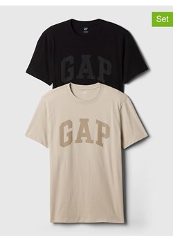 GAP Koszulki (2 szt.) w kolorze czarnym i beżowym ze sklepu Limango Polska w kategorii T-shirty męskie - zdjęcie 171269232