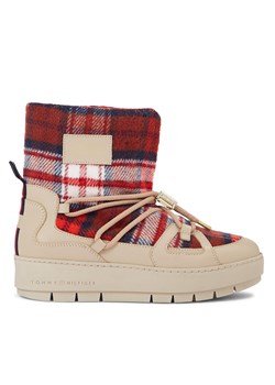 Śniegowce Tommy Hilfiger Tartan Snowboot FW0FW07612 Beżowy ze sklepu eobuwie.pl w kategorii Śniegowce damskie - zdjęcie 171276024